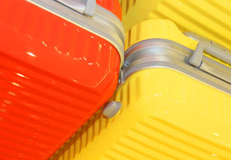 different modern suitcases in the shopの写真素材