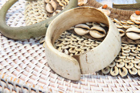 Hand made wood shell  jewelryの写真素材