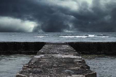 View of storm seascapeの写真素材
