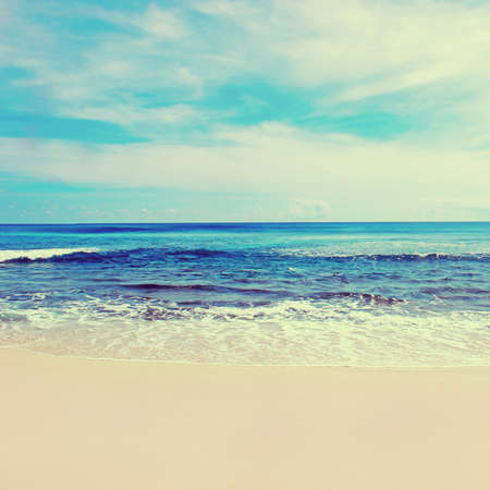 beach on a tropical island. retro vintage effectの写真素材