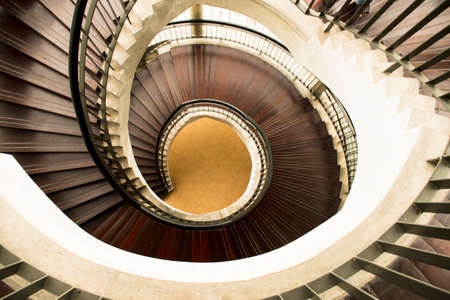 Spiral stairs in Mahidol universityの写真素材