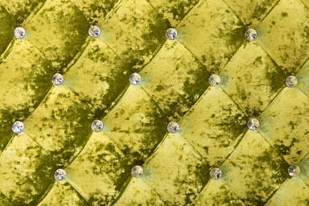 Green silky luxury buttoned patternの写真素材