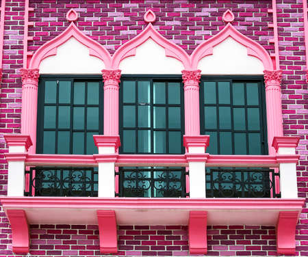 three windows in residential area.の写真素材