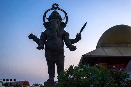 Lord Ganesha, The biggest Bronze Standing Statue in the world, located in Chachoengsao Province of Thailand.の写真素材