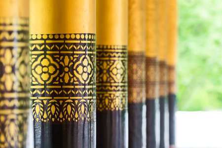 Royal Palace in Mandalay, Myanmar - July 18 : Gold painted lacquered teak wood on July 18,2016, Mandalay city in Middle of Myanmar.のeditorial素材