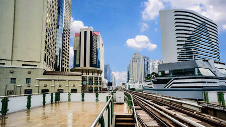 Sky train railway in Bangkok ,Thailand.