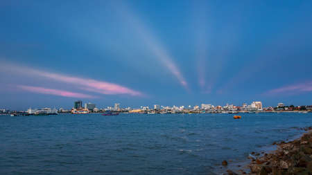 Sunset at Pattaya in Thailand.