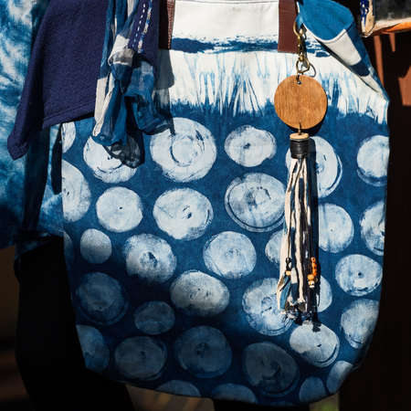 Women's clothing set made from hand dyed fabric.の写真素材