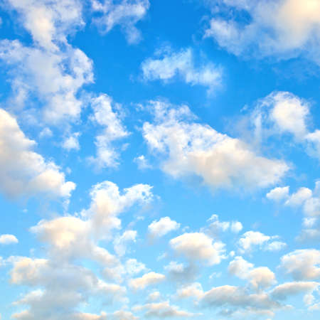 White clouds in a blue sky. Sky backgroundの写真素材