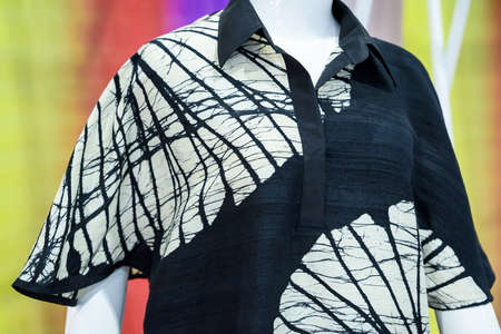 Women's clothing that is sewn with Thai tie-dye fabric.の写真素材