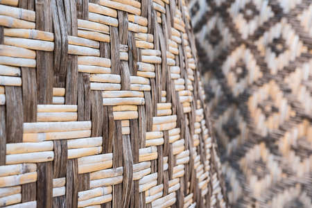 Handcraft bamboo weave texture and background.の写真素材