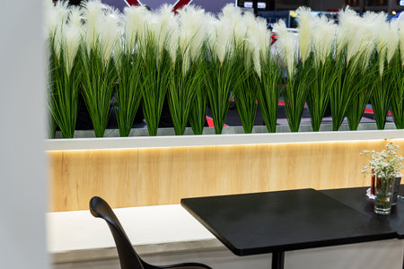 Green artificial grass for interior decoration Or use to divide the workroom.の写真素材