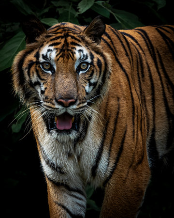 The tiger looked at me curiously.の写真素材