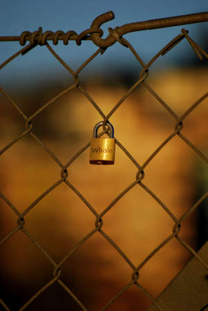 Lock on fenceのeditorial素材
