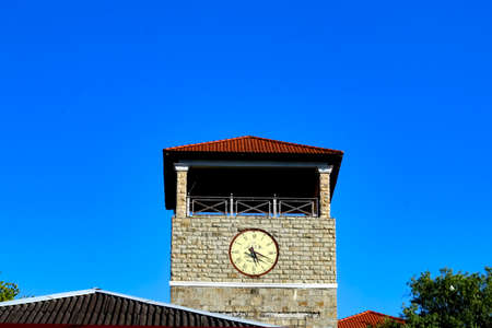 stone clock tower in Abrau-Durso. High quality photoの写真素材
