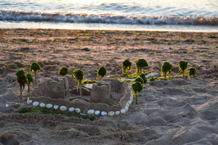 Fishing village, a fabulous village of sand on the beach.