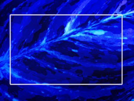 Horizontal blue abstract line pattern and white frame for text.