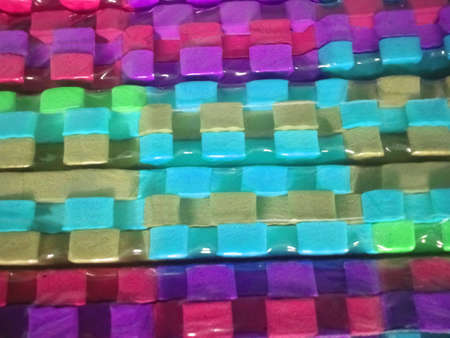 Top view multicolored geometric square texture for background or illustration, copy space for text