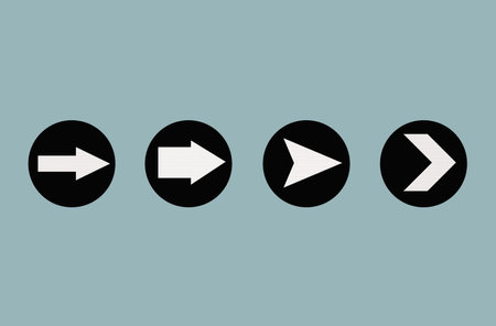 Closeup, Design collection right arrow icon white color. forward functions in media applications. Advanced symbol on light grey space for illustration advertising, wallpaper, art print, sign, vector, stock photoの写真素材