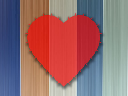 view of red heart icon isolated colorful texture background for design , love concept, logo, illustration, vector, valentine ideaの写真素材