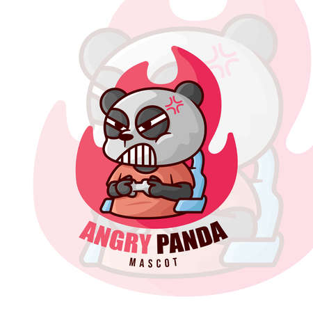 ANGRY PANDA GAMING MASCOT LOGOのイラスト素材