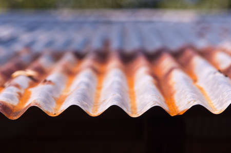 zinc roof with rustの写真素材