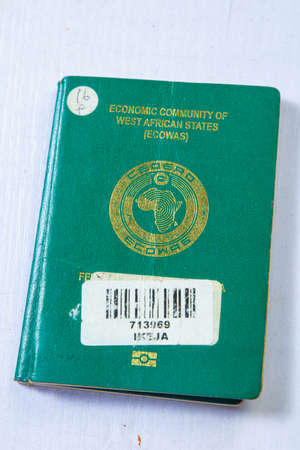 nigerian passport front and backの写真素材
