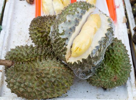 Durian in the marketの写真素材