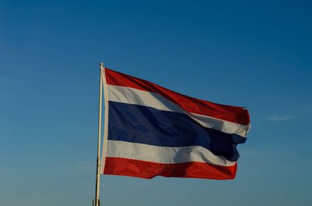 Thailand flag with blue background