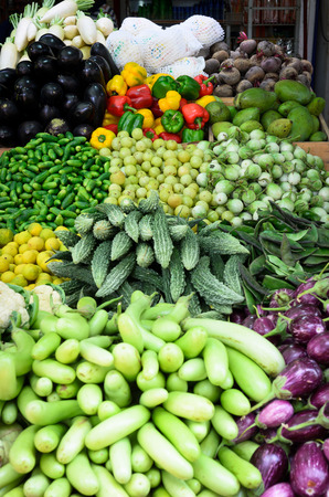 Fresh vetables in marketの写真素材