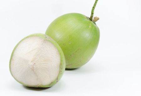 coconuts on white backgroundの写真素材