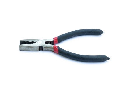 A black pliers is on white background.