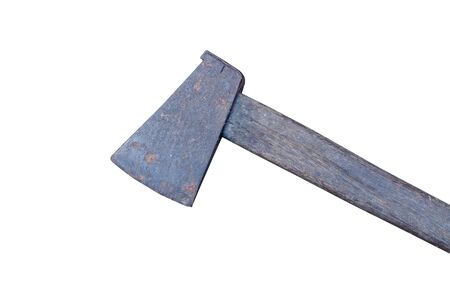 An old axe is on white background.の写真素材