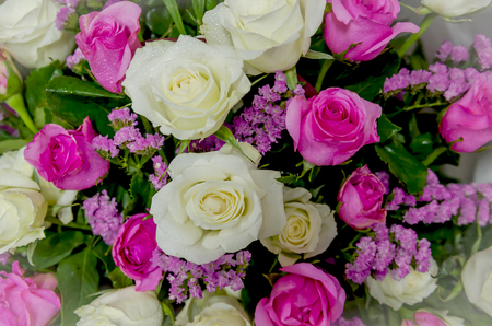 close up bunch of flowers rose decorationの写真素材