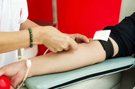 blood donation at hospitalの写真素材