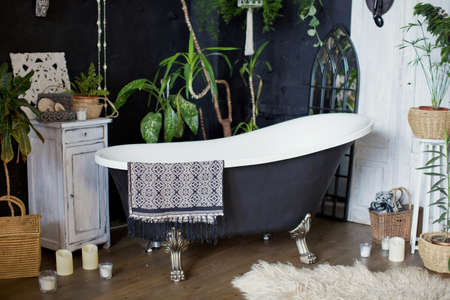 Bathroom interior in tropical style