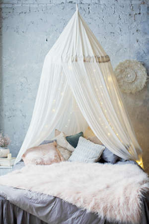 cozy bedroom with canopy