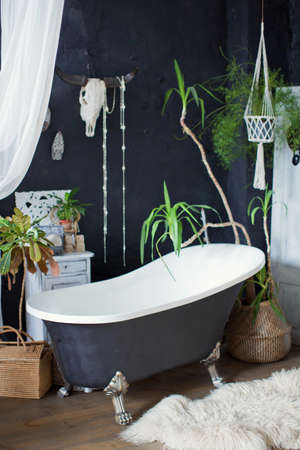 Bathroom interior in tropical style