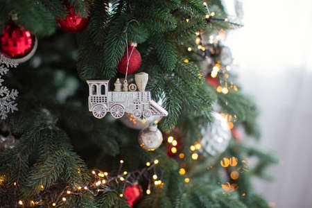 Christmas tree with red decorations