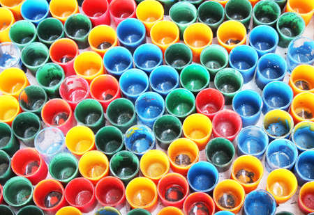 paint buckets with different colors