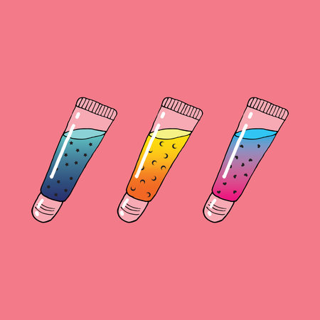 Lip gloss Doodle style illustration for sticker design, art print,etc.のイラスト素材