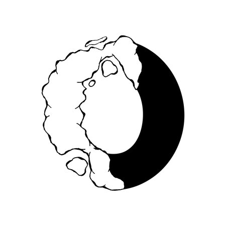 Letter art with smoke effect. Isolated vector on white background. Simple initial letter design template for business and branding logo.のイラスト素材