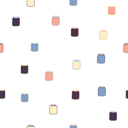Simple jar repeat pattern. Organic shape with retro color scheme. Great for textile, wallpaper, fabric, packages, wrapping, decoration, etc.のイラスト素材