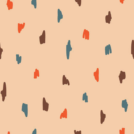 Simple object repeat pattern. Organic shape with retro color scheme. Great for textile, wallpaper, fabric, packages, wrapping, decoration, etc.のイラスト素材