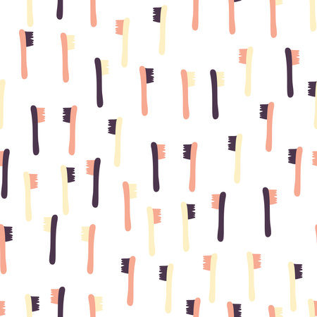Simple doodle repeat pattern. Organic shape with retro color scheme. Great for textile, wallpaper, fabric, packages, wrapping, decoration, etc.のイラスト素材