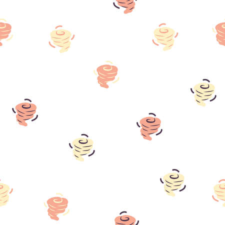 Simple tornado repeat pattern. Organic shape with retro color scheme. Great for textile, wallpaper, fabric, packages, wrapping, decoration, etc.のイラスト素材