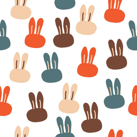 Simple object repeat pattern. Organic shape with retro color scheme. Great for textile, wallpaper, fabric, packages, wrapping, decoration, etc.のイラスト素材