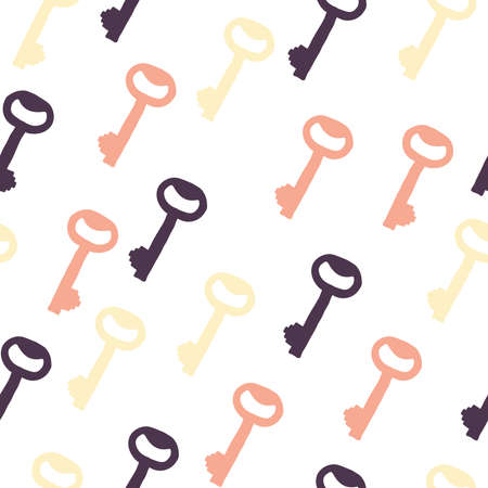 Simple key repeat pattern. Organic shape with retro color scheme. Great for textile, wallpaper, fabric, packages, wrapping, decoration, etc.のイラスト素材