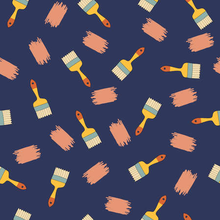 Simple brush and stroke repeat pattern. Organic shape element for textile, wallpaper, fabric, packages, wrapping, decoration, etc.のイラスト素材