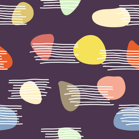 Simple abstract repeat pattern. Organic shape element for textile, wallpaper, fabric, packages, wrapping, decoration, etc.のイラスト素材